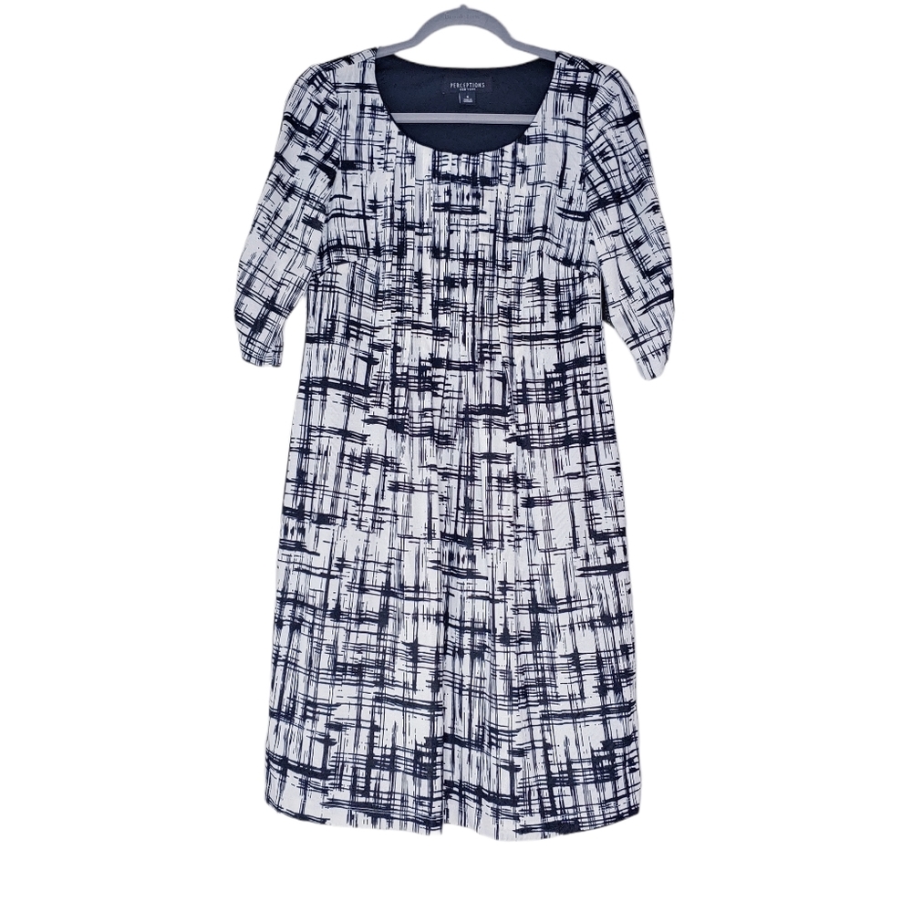 Perceptions WMS Black‎ white Dress